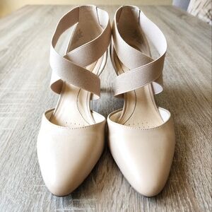 LifeStride Gallery Strappy Pumps Women's Size 8.5 M Almond Milk